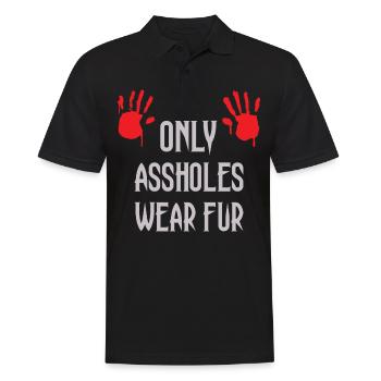 Seuls les connards portent de la fourrure - Polo Homme - noir - Devant - Kai (181cm)