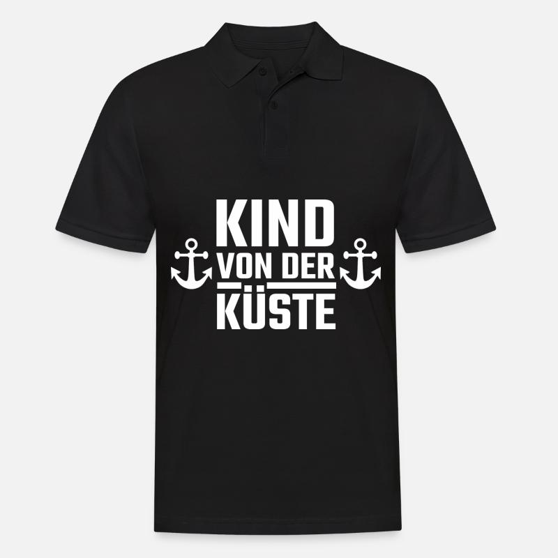Kind von der Küste - Anker - Männer Poloshirt - Schwarz