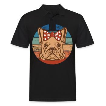 Französische Bulldogge Mädchen Hundekopf Rainbow - Männer Poloshirt - Schwarz - Vorne - Kai (181cm)