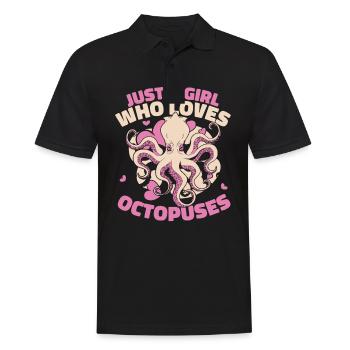 Octopus Kraken Cuttlefish Tier - Männer Poloshirt - Schwarz - Vorne - Kai (181cm)