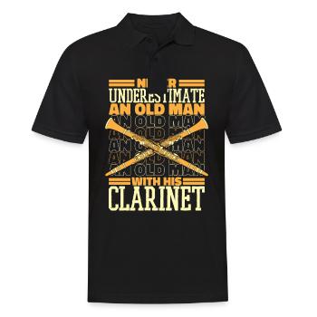 Clarinet Clarinetist Instrument Music - Men's Polo Shirt - black - Front - Kai (181cm)