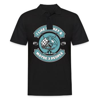 Eishockey Hockey Sport - Männer Poloshirt - Schwarz - Vorne - Kai (181cm)