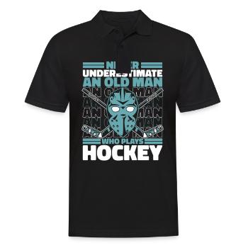 Eishockey Hockey Sport - Männer Poloshirt - Schwarz - Vorne - Kai (181cm)
