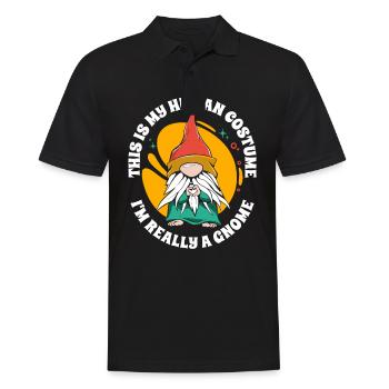 Garden Gnome Gardener Figurine - Men's Polo Shirt - black - Front - Kai (181cm)