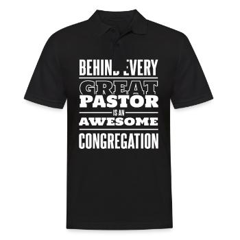Pastor Pastor Preacher Church Christ - Men's Polo Shirt - black - Front - Kai (181cm)