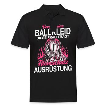 Feuerwehr Feuerwehrfrau - Männer Poloshirt - Schwarz - Vorne - Kai (181cm)