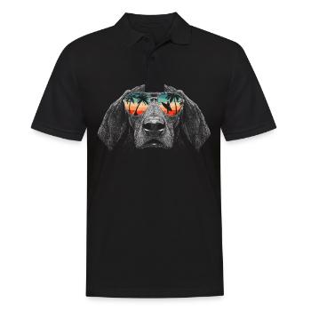 Dackel Hund - Männer Poloshirt - Schwarz - Vorne - Kai (181cm)