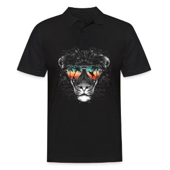 Lion Lion Animal Africa - Men's Polo Shirt - black - Front - Kai (181cm)
