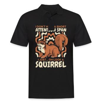 Squirrel Animal - Men's Polo Shirt - black - Front - Kai (181cm)