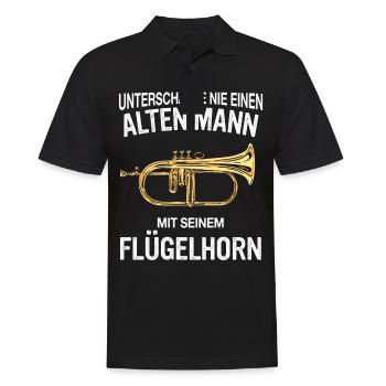 Flügelhorn Flügelhornist Horn Instrument - Männer Poloshirt - Schwarz - Vorne - Kai (181cm)