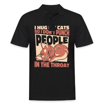 Chat Chats Amoureux Chat Propriétaire Chaton - Polo Homme - noir - Devant - Kai (181cm)