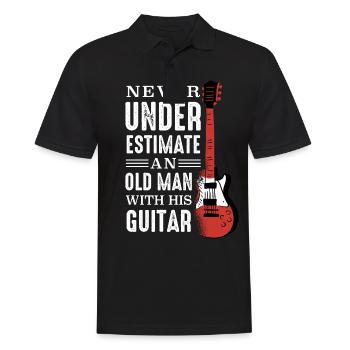 Guitar Guitarist Musician Acoustic Guitar Instruments - Men's Polo Shirt - black - Front - Kai (181cm)