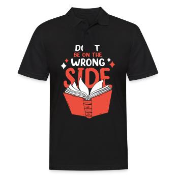 Bücher Buch lesen Bücherei Bibliothek Bücherwurm - Männer Poloshirt - Schwarz - Vorne - Kai (181cm)