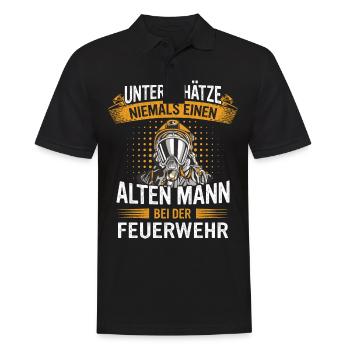 Feuerwehr Freiwillige Feuerwehr - Männer Poloshirt - Schwarz - Vorne - Kai (181cm)