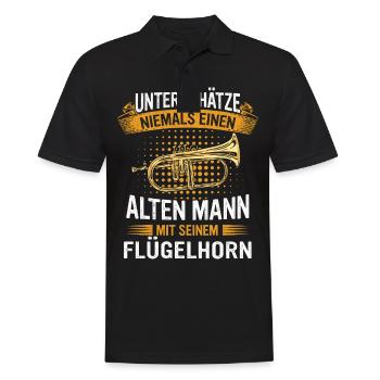 Flügelhorn Flügelhornist Horn Instrument - Männer Poloshirt - Schwarz - Vorne - Kai (181cm)
