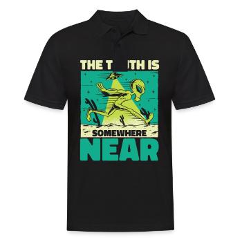 Alien UFO Aliens Außerirdischer - Men's Polo Shirt - black - Front - Kai (181cm)