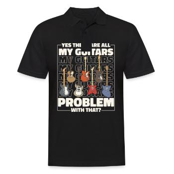 Guitar Guitarist Musician Acoustic Guitar Instruments - Men's Polo Shirt - black - Front - Kai (181cm)