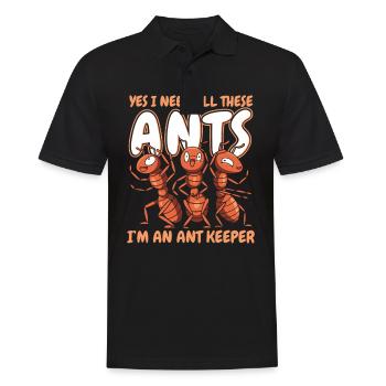 Ameisen Insekten Ameise - Männer Poloshirt - Schwarz - Vorne - Kai (181cm)