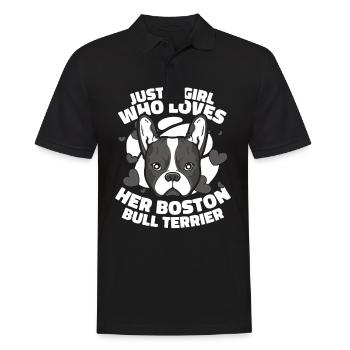Chien Boston Bull Terrier Propriétaire de chien - Polo Homme - noir - Devant - Kai (181cm)