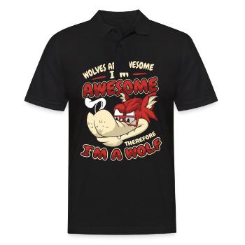 Wolf Wölfe Tier Jaulen - Männer Poloshirt - Schwarz - Vorne - Kai (181cm)