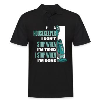 Housekeeping Housekeeper Cleaner Cleaning - Men's Polo Shirt - black - Front - Kai (181cm)
