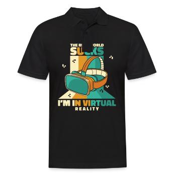 VR Virtual Reality Gaming Gamer Video Games - Men's Polo Shirt - black - Front - Kai (181cm)