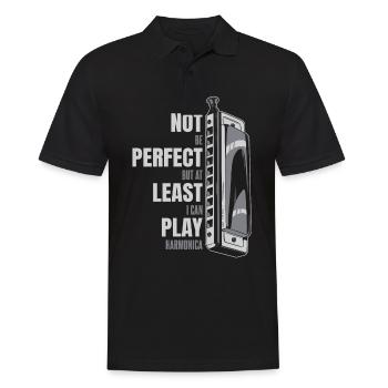 Harmonica Harmonica Instrument Music - Men's Polo Shirt - black - Front - Kai (181cm)