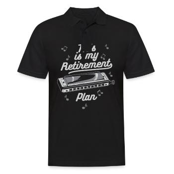 Harmonica Harmonica Instrument Music - Men's Polo Shirt - black - Front - Kai (181cm)