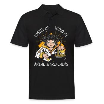 Anime Skizzieren Japan Japanisch - Männer Poloshirt - Schwarz - Vorne - Kai (181cm)