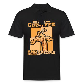 Giraffe Animal Africa Giraffes - Men's Polo Shirt - black - Front - Kai (181cm)