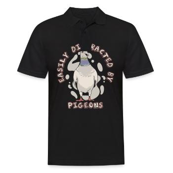 Pigeon Pigeons Animal Oiseau - Polo Homme - noir - Devant - Kai (181cm)