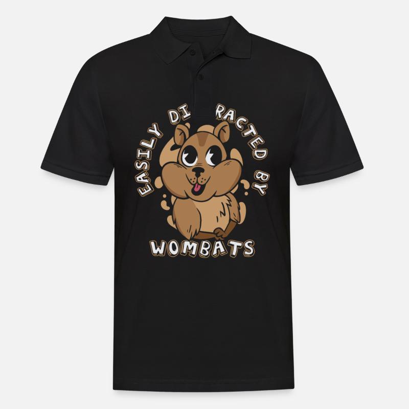 Wombat Tier Australien Womabts - Männer Poloshirt - Schwarz