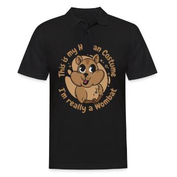 Wombat Animal Australia Womabts - Men's Polo Shirt - black - Front - Kai (181cm)