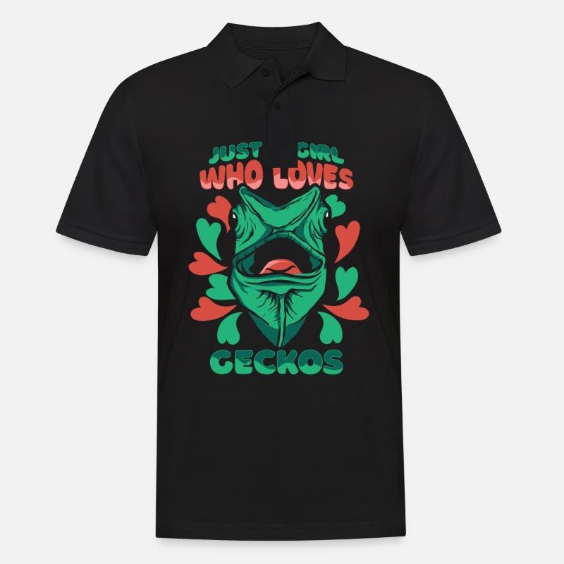 Gecko Geckos Echse - Männer Poloshirt - Schwarz