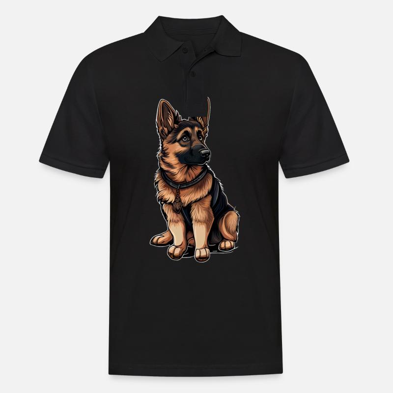 Deutscher Schäferhund Hund Malinois - Männer Poloshirt - Schwarz