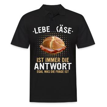 Leberkäs Bayern Leberkas Semmel Fleischkäse - Männer Poloshirt - Schwarz - Vorne - Kai (181cm)