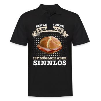 Leberkäs Bayern Leberkas Semmel Fleischkäse - Männer Poloshirt - Schwarz - Vorne - Kai (181cm)