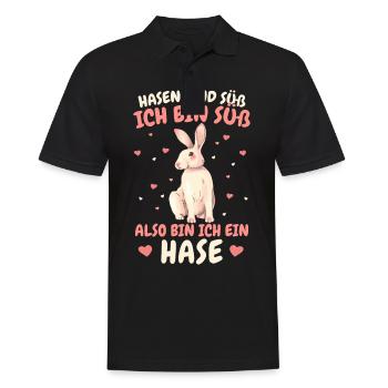 Hase Hasen Kaninchen Haustier - Männer Poloshirt - Schwarz - Vorne - Kai (181cm)