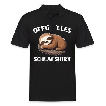 Faultier Faultiere Tier Schlafen Faul - Männer Poloshirt - Schwarz - Vorne - Kai (181cm)