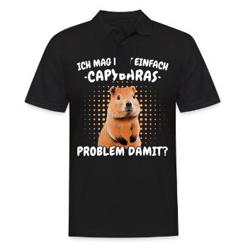 Capybara Wasserschwein Capybaras - Männer Poloshirt - Schwarz - Vorne - Kai (181cm)