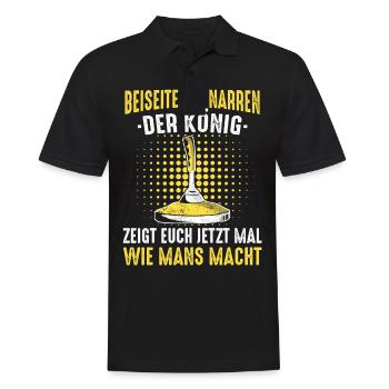 Stockschütze Eisstockschießen Eisstock - Männer Poloshirt - Schwarz - Vorne - Kai (181cm)