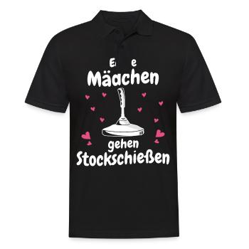 Stockschütze Eisstockschießen Eisstock - Männer Poloshirt - Schwarz - Vorne - Kai (181cm)