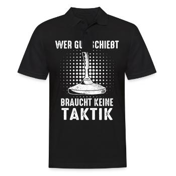 Stockschütze Eisstockschießen Eisstock - Männer Poloshirt - Schwarz - Vorne - Kai (181cm)