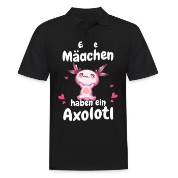 Axolotl Schwanzlurch Axolotls - Männer Poloshirt - Schwarz - Vorne - Kai (181cm)