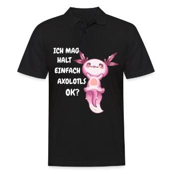 Axolotl Schwanzlurch Axolotls - Männer Poloshirt - Schwarz - Vorne - Kai (181cm)