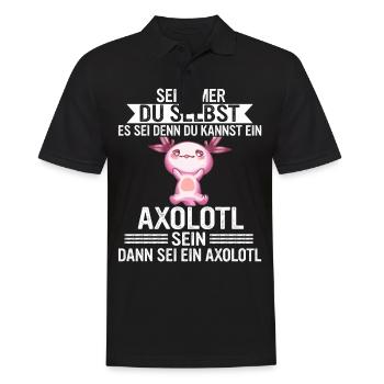 Axolotl Schwanzlurch Axolotls - Männer Poloshirt - Schwarz - Vorne - Kai (181cm)