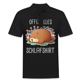 Capybara Wasserschwein Capybaras - Männer Poloshirt - Schwarz - Vorne - Kai (181cm)