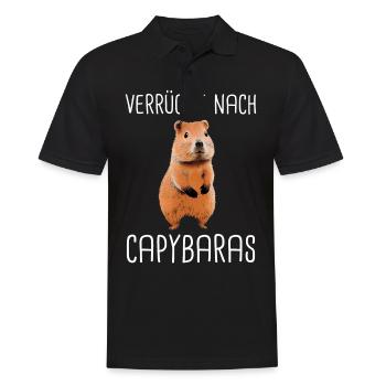 Capybara Wasserschwein Capybaras - Männer Poloshirt - Schwarz - Vorne - Kai (181cm)