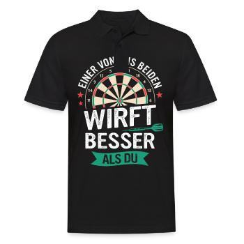 Dart Darts Dartspieler Dartsport - Männer Poloshirt - Schwarz - Vorne - Kai (181cm)