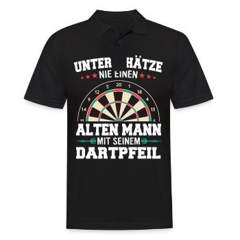 Dart Darts Dartspieler Dartsport - Männer Poloshirt - Schwarz - Vorne - Kai (181cm)